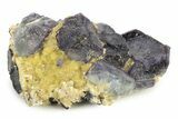 Purple and Green Fluorite Crystals with Schorl - Namibia #241832-1